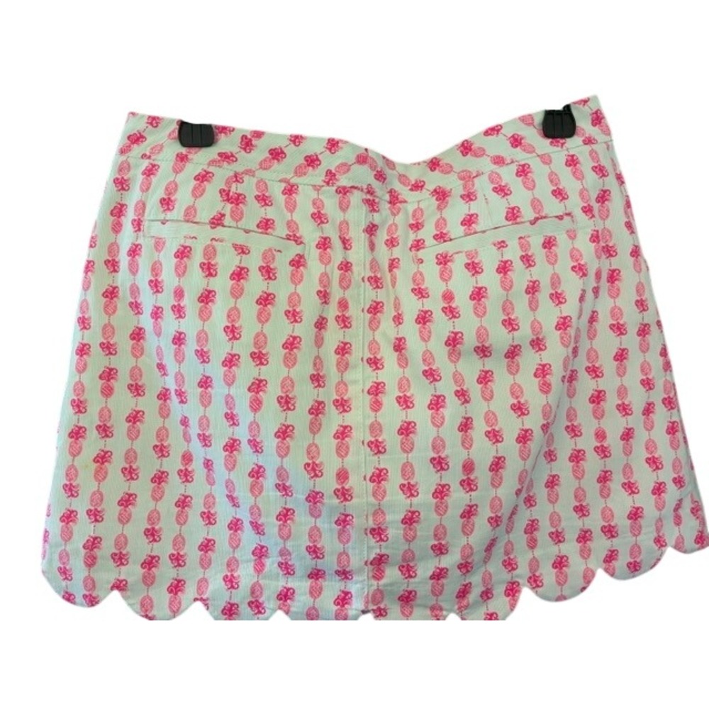 Lilly Pulitzer Skort Womens 6 Pink White Excellent Scalloped Pineapple Madison - Picture 2 of 6
